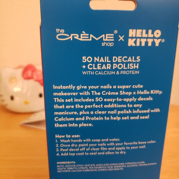 Hello Kitty Lip Smacker + Créme Shop x Hello Kitty Nail Decals & Clear Polish - Picture 11 of 12